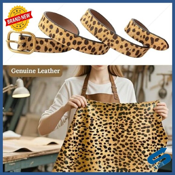 Genuine Leather Leopard Print Belt with Needle Buckle for Women main image 8